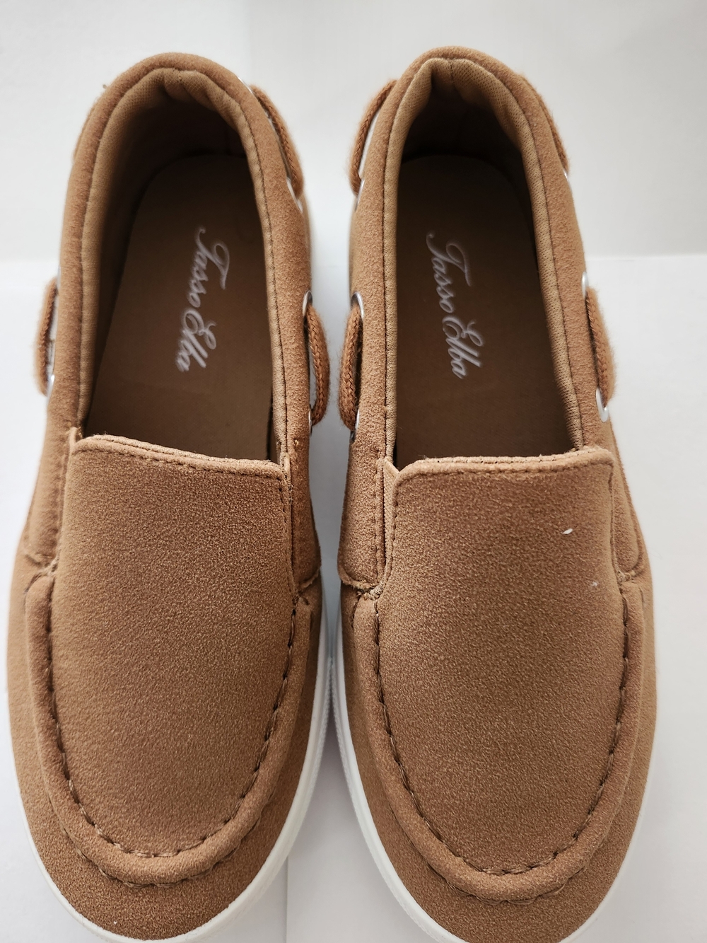 Tasso Elba Kids Brown Slip-On Suede-Look Shoes
